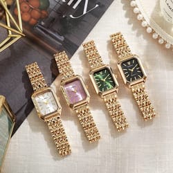 hot stainless steel strap watch for women, luxury quartz wristwatch, student fashion square watch