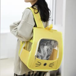 cat backpack carrier, pet cat carrier bag portable, outdoor breathable transport carrier for small dogs