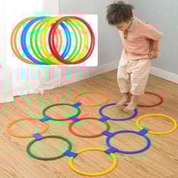 hoops outdoor funny physical training sport lattice jump ring set with connectors for park football training supplies