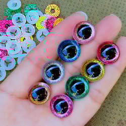 3d plastic glitter safety eyes for crochet toys & amigurumi mixed sizes for doll making, diy craft supplies