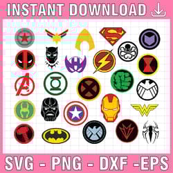 superhero logo svg bundle, avengers svg, bundle layered svg, avengers clipart, cricut, cut files, layered digital vector