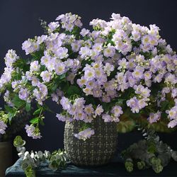 White Silk Jasmine Artificial Flowers for Home Office Decor, Wedding Arrangement - Floral Christmas Decor & Photo Props