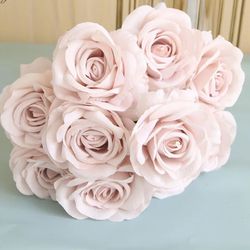 10 Heads Artificial Rose Bouquet Wedding Floral Arrangement Home Decor