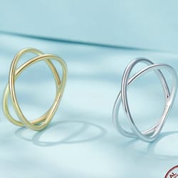 stunning bamoer 14k gold-plated x ring: minimalist 925 sterling silver cross ring, perfect promise jewelry for women (sc