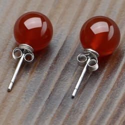 925 silver round agate chalcedony earrings: elegant designer fashion jewelry for young girls, luxury holiday gifts for c