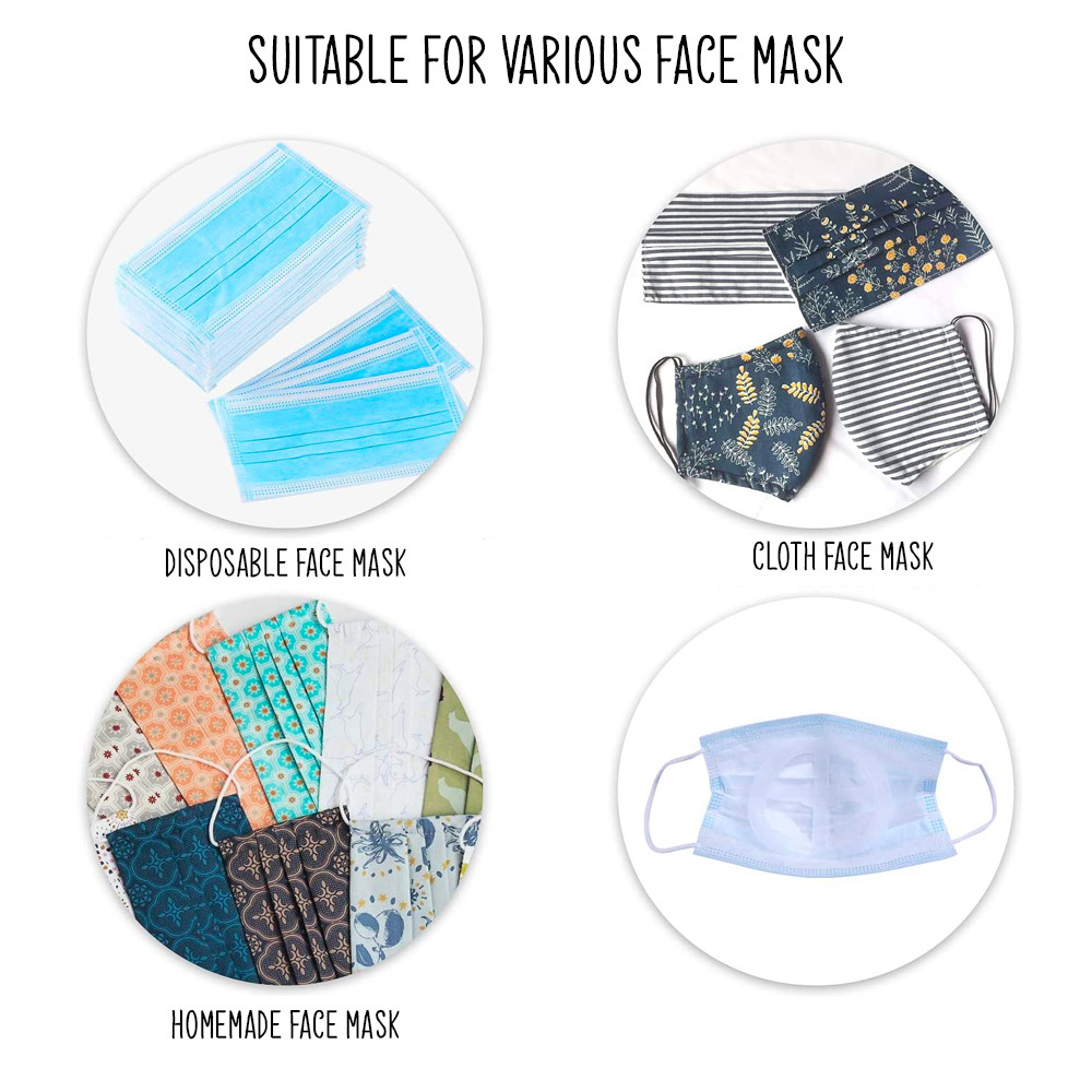Reusable 3D face mask support frame with hooks