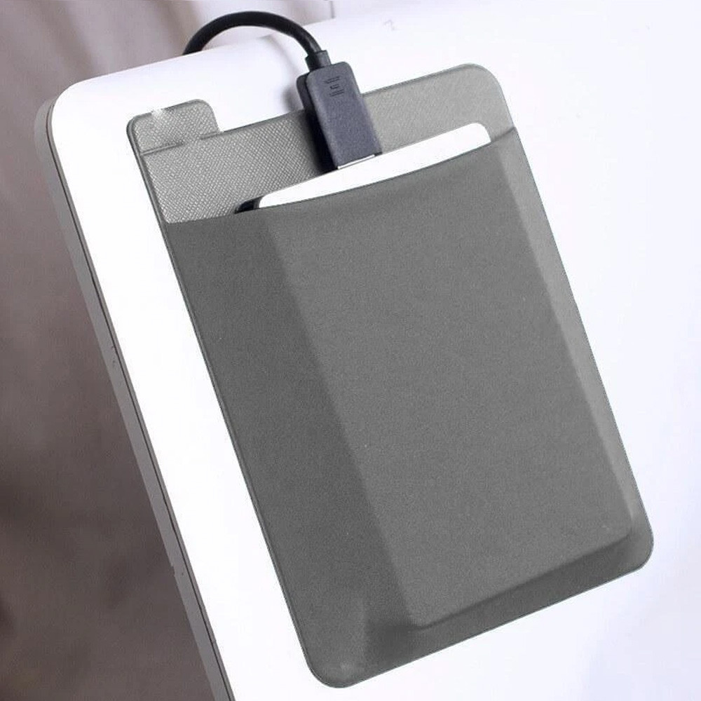 Adhesive Pocket Laptop Storage for External Hard Drives & Pens Gray
