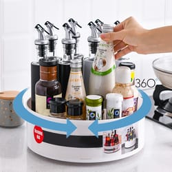 anti-skid 360° rotating storage tray