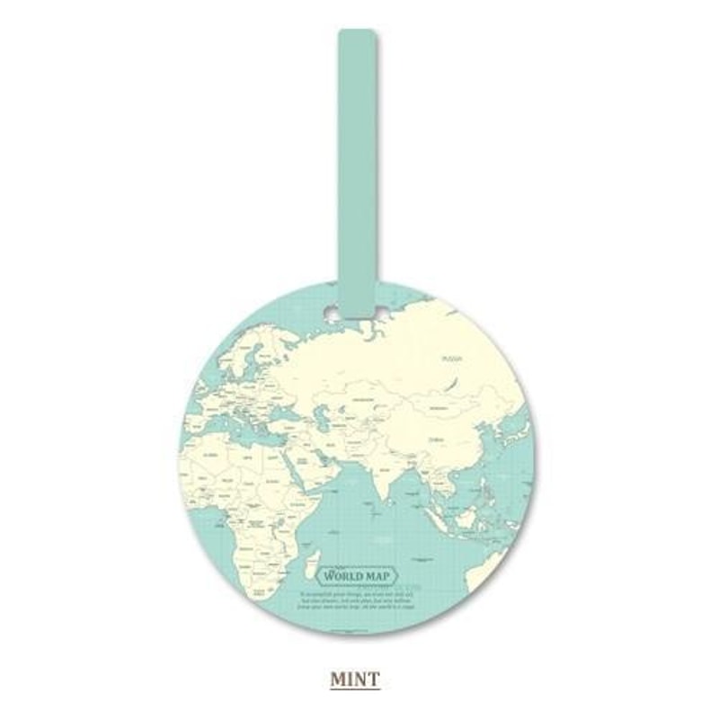 Map Of The World Luggage TagMint