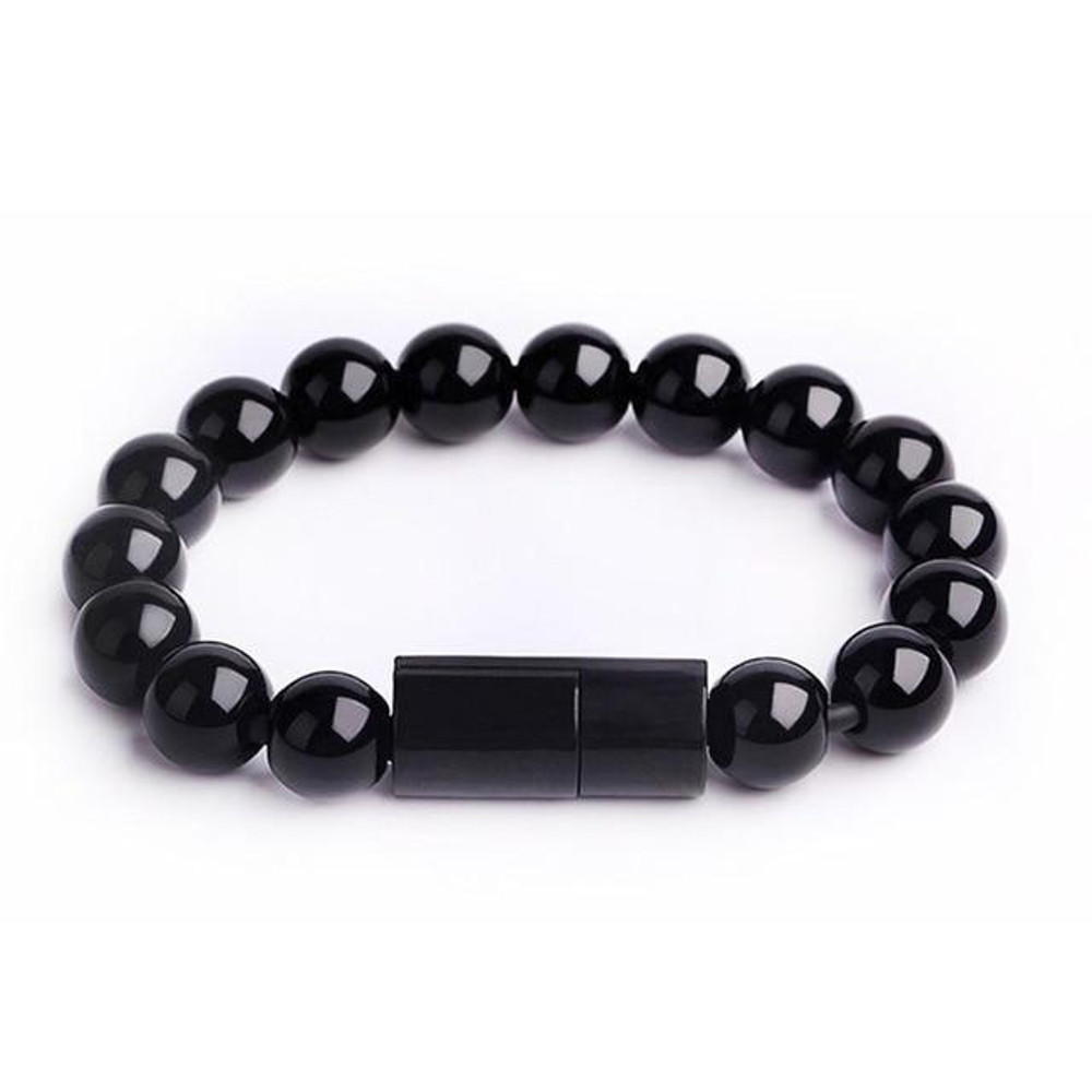 Beaded Charging Bracelet black