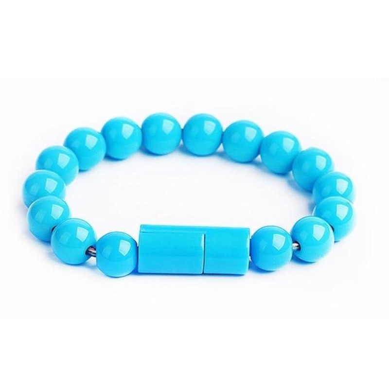Beaded Charging Bracelet blue