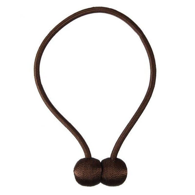 Magnetic Curtain Tieback Set Dark Brown