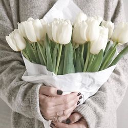 12 real touch tulip bouquet – artificial tulips flowers, everlasting, realistic tulips for home decor & gifts