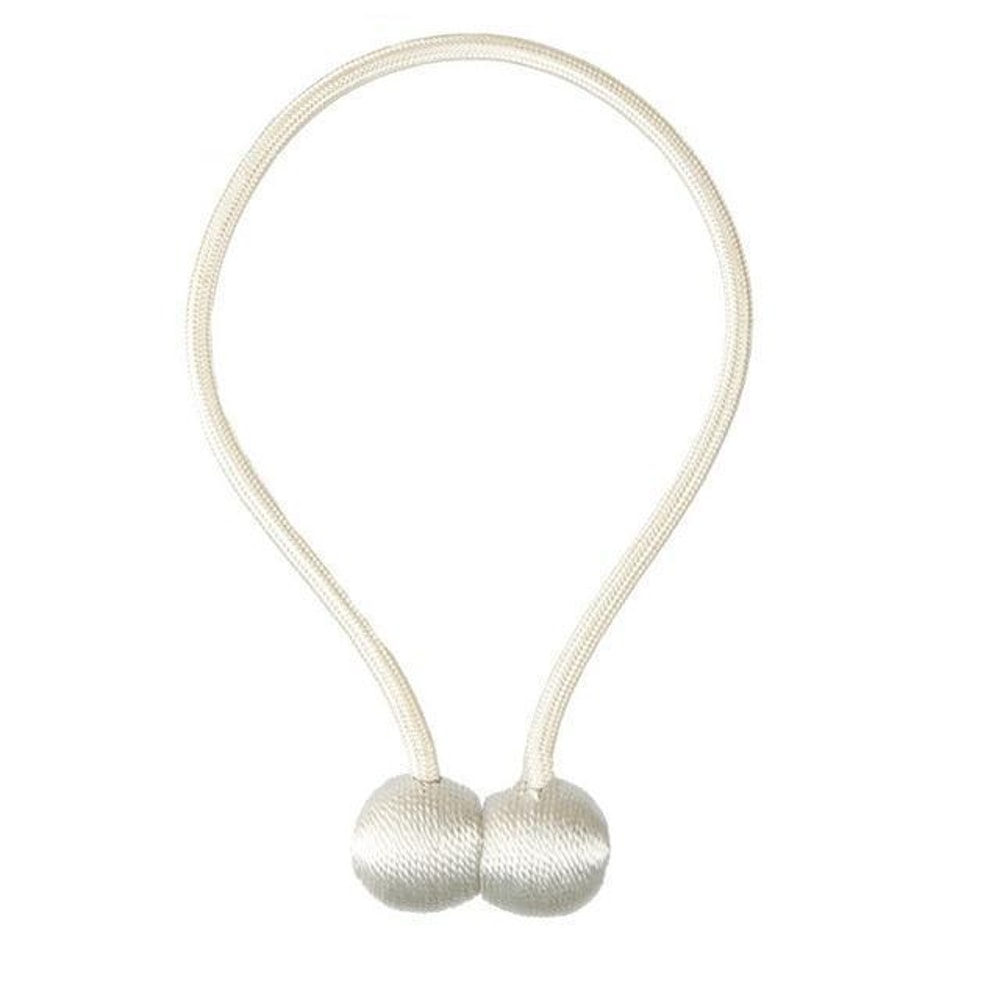 Magnetic Curtain Tieback Set White