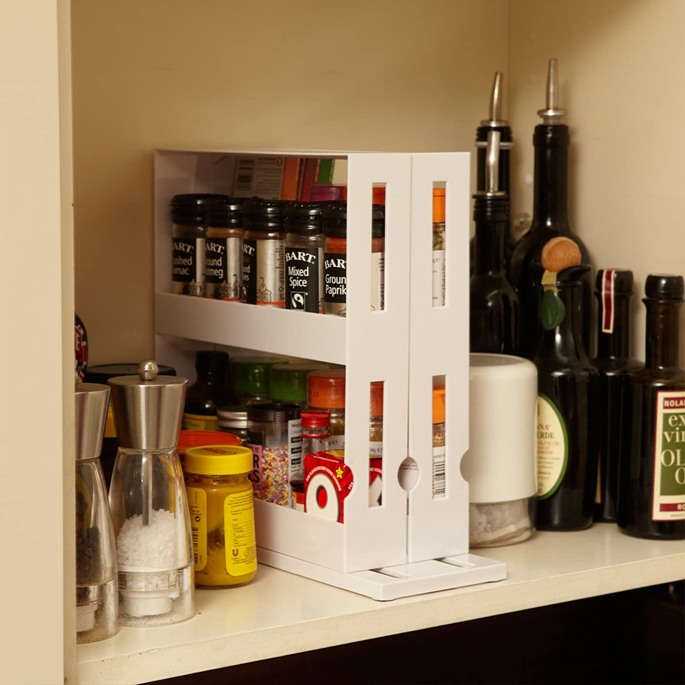 Multi-Function Rotating Storage Rack For Spices & Pill Bottles 1