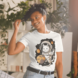 cat in space t-shirt unisex