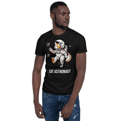 cat astronaut t-shirt unisex