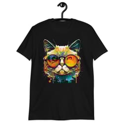 cat in sunglasses unisex t-shirt