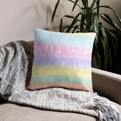 multicolor rainbow striped pattern pillow case