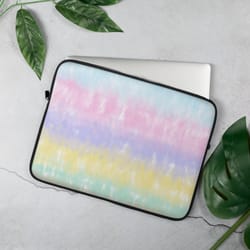 multicolor rainbow striped pattern laptop sleeve