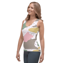 modern girly camo mix colored seamless pattern sublimation cut & sew tank top