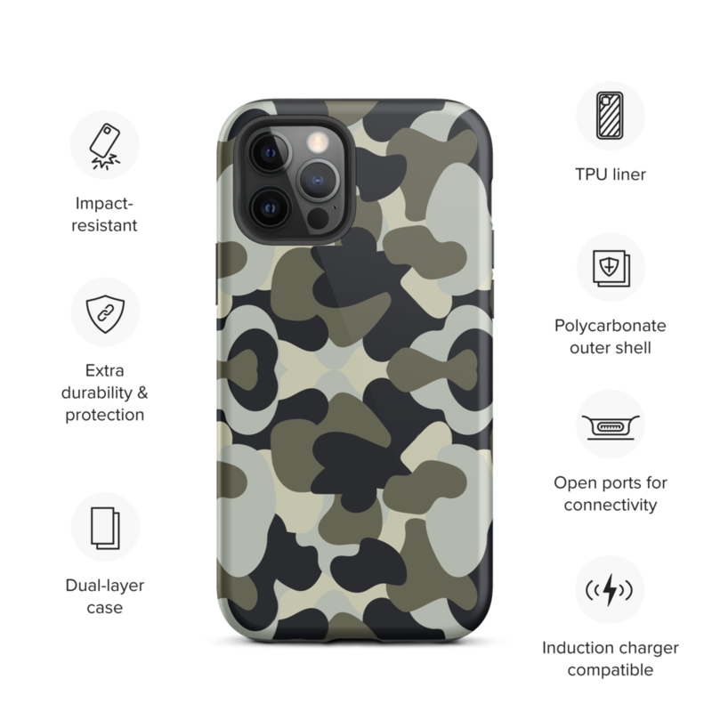 Camo Military Black Gray Khaki Pattern Tough Case for iPhone®