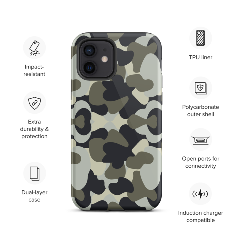 Camo Military Black Gray Khaki Pattern Tough Case for iPhone®