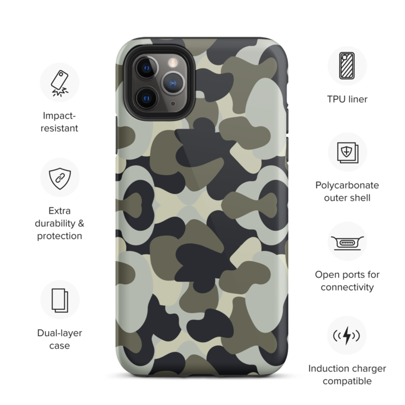 Camo Military Black Gray Khaki Pattern Tough Case for iPhone®