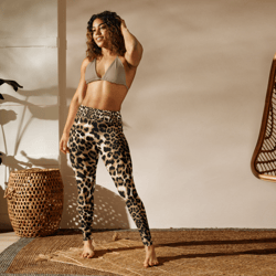 leopard print animal skin pattern yoga leggings