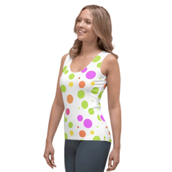 cute colorful polka dots pattern sublimation cut & sew tank top
