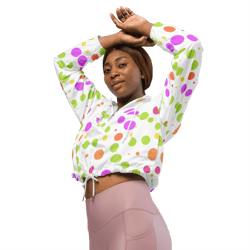 cute colorful polka dots pattern women’s cropped windbreaker