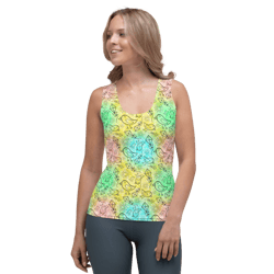 birds & flying kites summer seamless pattern sublimation cut & sew tank top