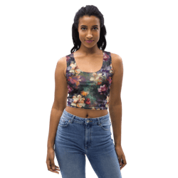 beautiful romantic flowers chic floral pattern crop top