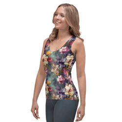 beautiful romantic flowers chic floral pattern sublimation cut & sew tank top