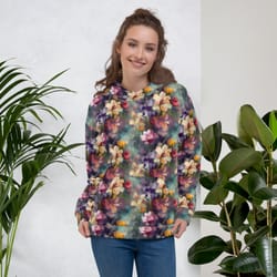beautiful romantic flowers chic floral pattern unisex hoodie