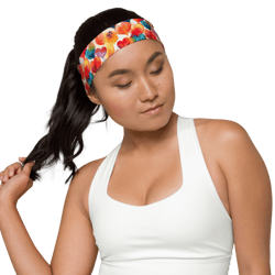 colorful watercolor hearts cute girly pattern headband