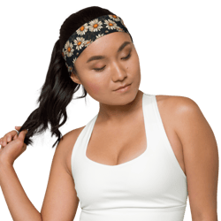 daisy flowers retro seamless pattern headband
