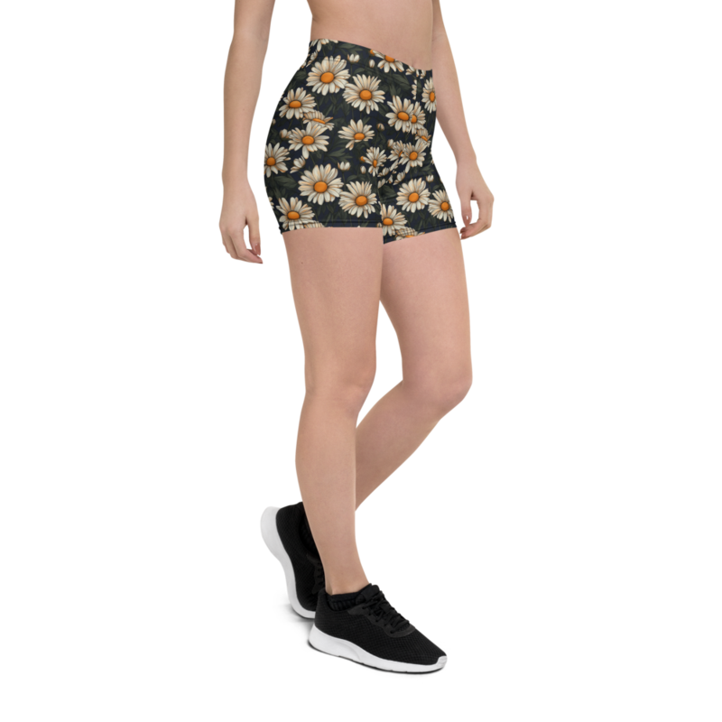 Daisy Flowers Retro Seamless Pattern Shorts