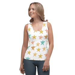 colored stars seamless pattern sublimation cut & sew tank top