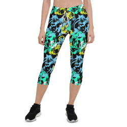 turning point abstract pattern capri leggings