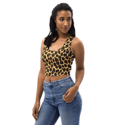leopard skin animal print seamless pattern crop top