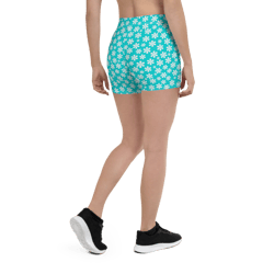 simple white and blue floral pattern shorts