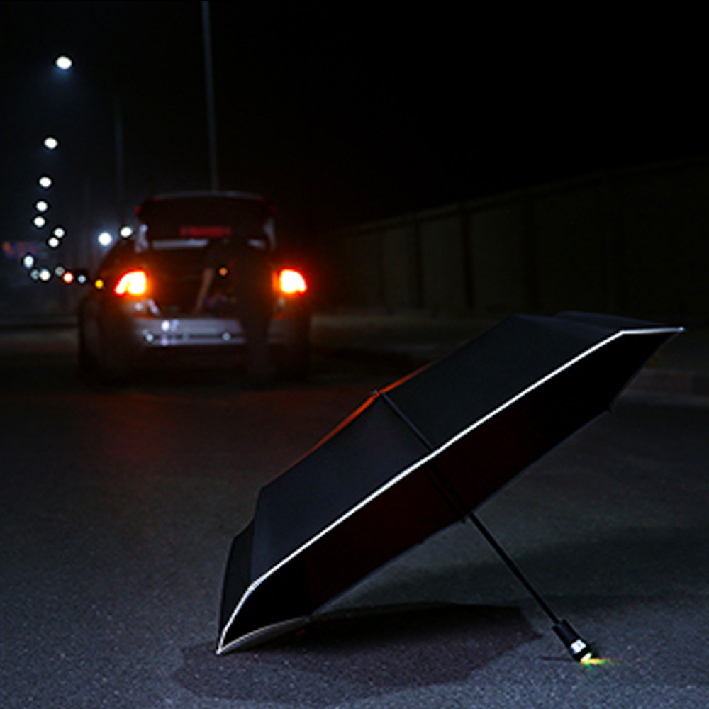 Windproof LED Inverted Umbrella with Reflective Stripe & Reverse Folding 1