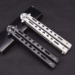 stainless steel butterfly knife comb – safe trainer for beginners