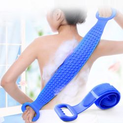 exfoliating silicone wet & dry body scrubber brush