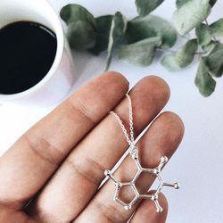caffeine molecule necklace